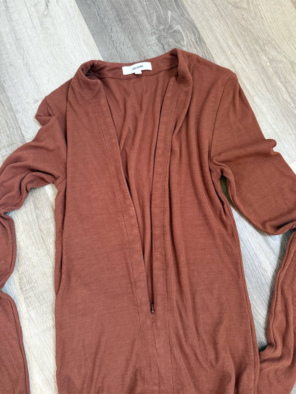 Joah Brown Invisible Zip Ribbed Long Sleeve Small Medium - Picture 9 of 9